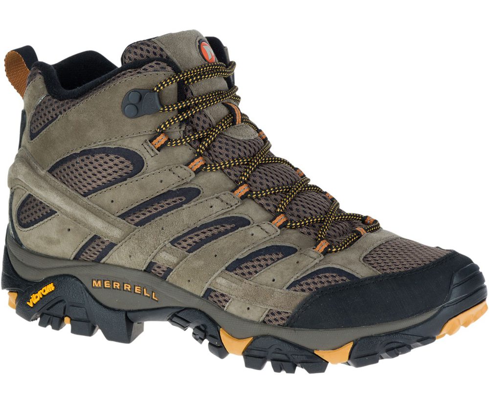 Merrell Hiking Boots Olive - Moab 2 Mid Ventilator Wide Width - Mens 91MGWFIRD